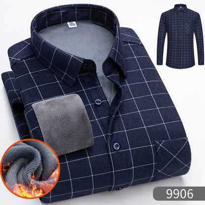 🔥【HOT SALE】🔥👔【L-5XL】 Ciepła koszula biznesowa z długimi rękawami na jesień i zimę