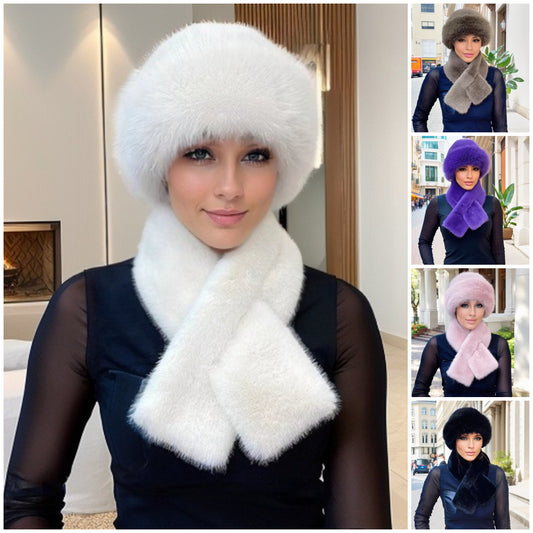 🔥✨【Gorąca wyprzedaż】🔥Nowa damska czapka pluszowa na zimę 2025 [szalik + czapka pluszowa]