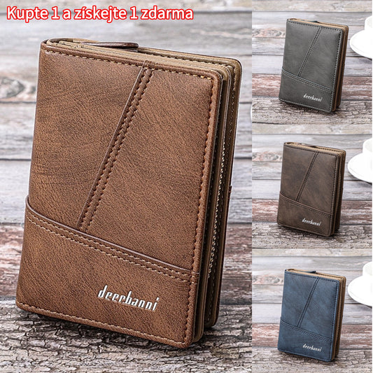 💥👛👍Muški višenamjenski novčanik od prave kože u retro stilu