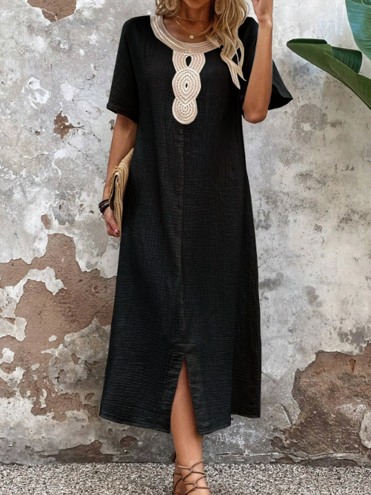 🧚‍♀️ 50% de descuento🔥 Vestido holgado de cuello redondo para mujer, tallas grandes ✅️ Pago contra entrega