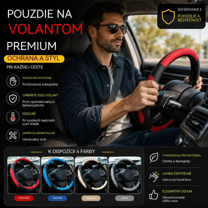👍🔥Poťah na volant z pravej kože – univerzálny poťah na volant do auta, protišmykový, odolný