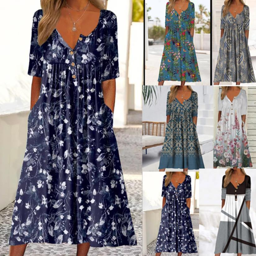🎀【Posebna ponuda】【S-5XL】👗Elegantna midi haljina - kombinira stil i udobnost, prikladna za sve prigode