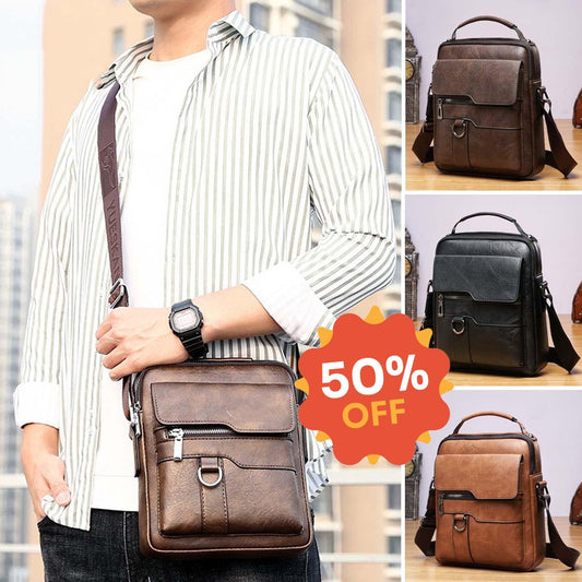 🔥【50% RABAT!】 Męska torba na ramię ze skóry – styl vintage, biznes i casual