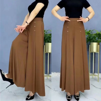 🔥✨【Ограничени количества】【M-5XL】Модерни дамски ежедневни плисирани панталони с висока талия и широки крачоли