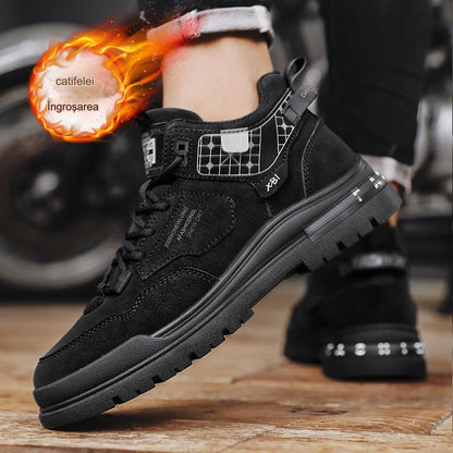 🔥【39-44】👟2024 nowe jesienne i zimowe pogrubione i aksamitne modne męskie buty na co dzień-3798771