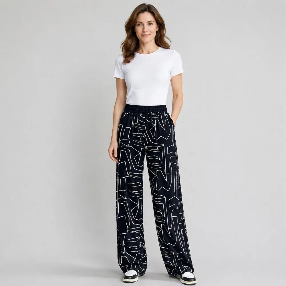 👖Spodnie z wysokim stanem Ice Silk dla kobiet – luźne, duże rozmiary 40–100 kg – letnie, oddychające spodnie z szerokimi nogawkami