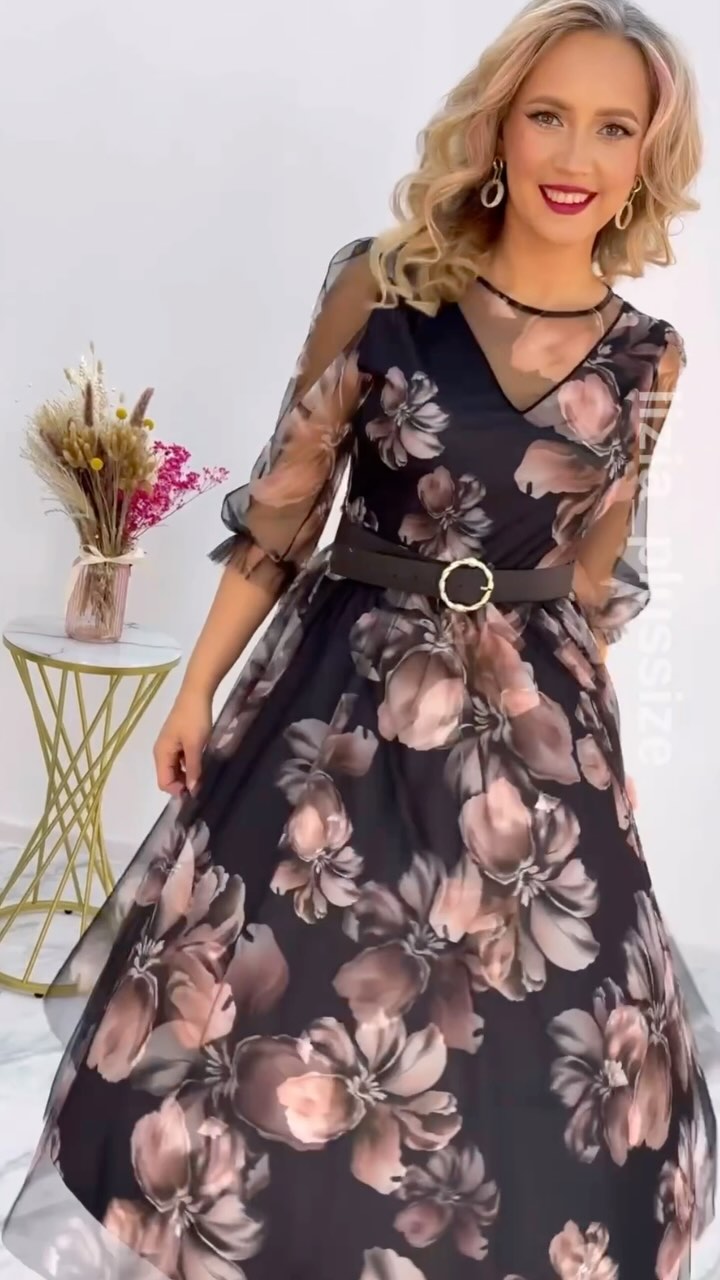 🌸 Sukienka damska S–5XL – elegancka, z nadrukiem, nowość
