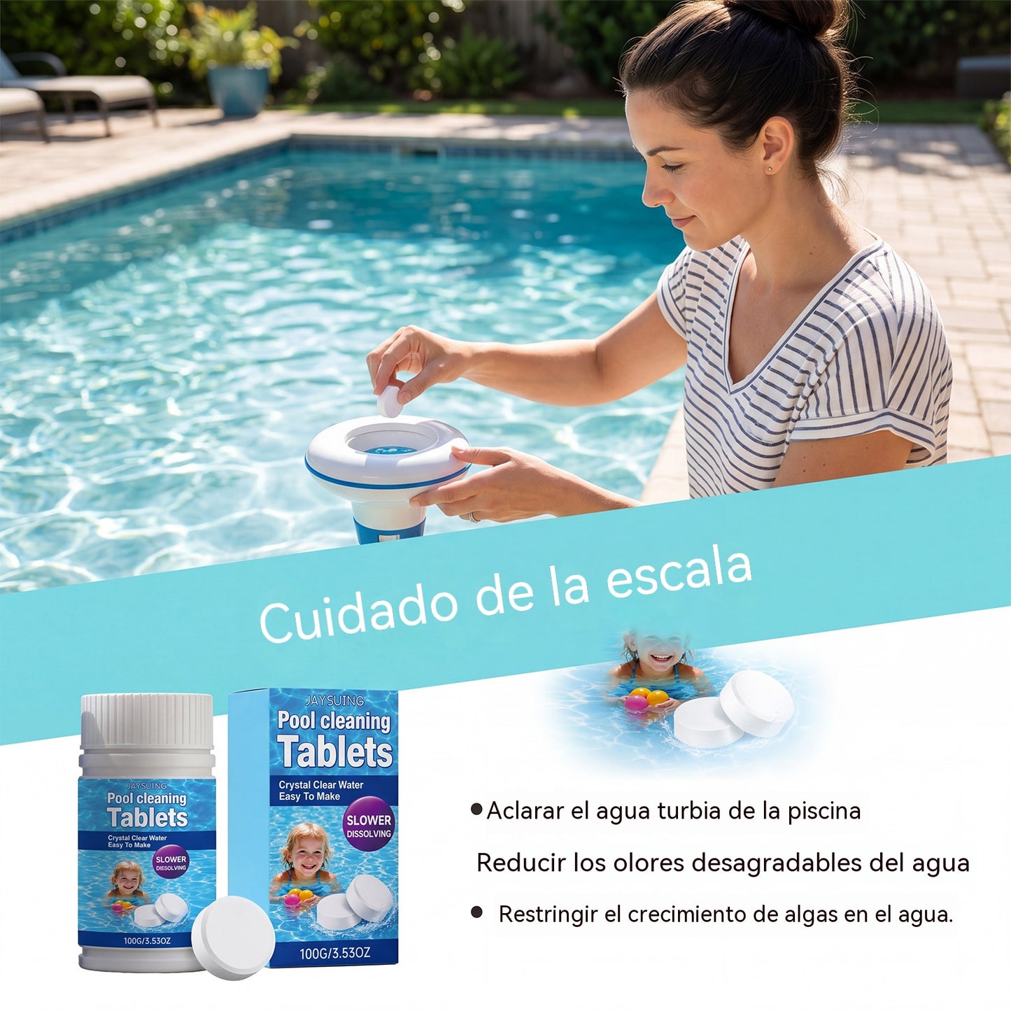 🔥Compre 1 y obtenga 1 gratis（2 botella）Pastillas efervescentes para la limpieza de piscinas
