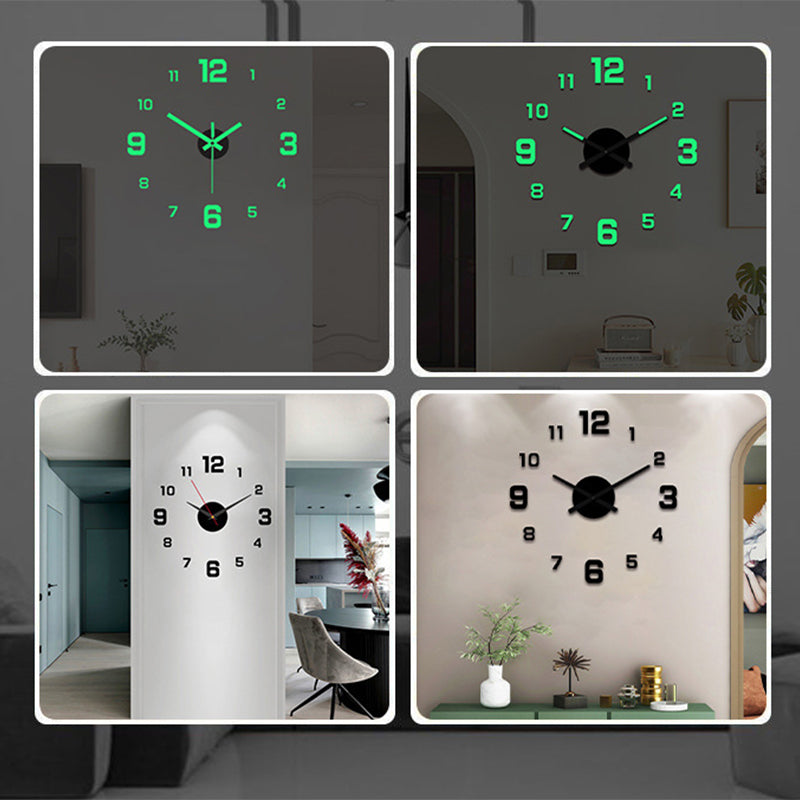 🔥⏰【50% de descuento✨】Juego de reloj de pared acrílico iluminado 3D (Requiere montaje)