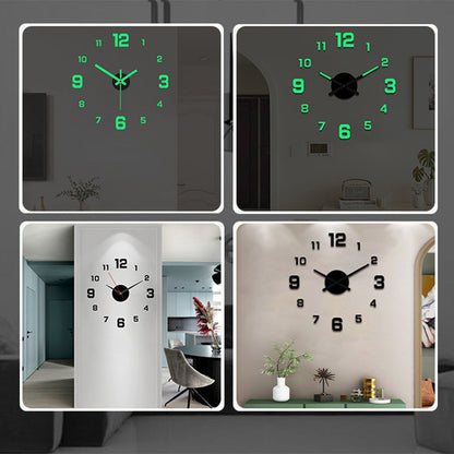 🔥⏰【50% de descuento✨】Juego de reloj de pared acrílico iluminado 3D (Requiere montaje)
