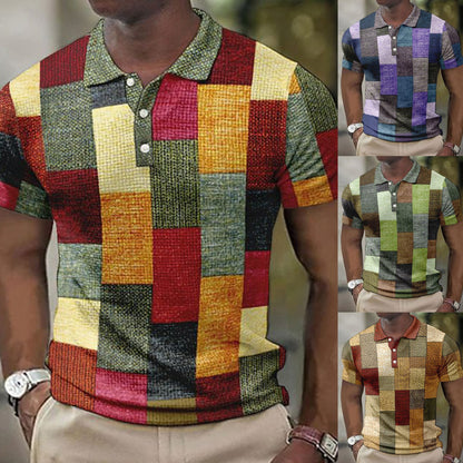 💥👕【Novo u vrućoj prodaji】【S-5XL】Muška ležerna polo majica s geometrijskim uzorkom 2026