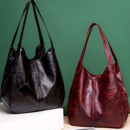 🌈👜Нова мека кожена чанта за рамо с голям капацитет - Многофункционална модна дамска чанта✨