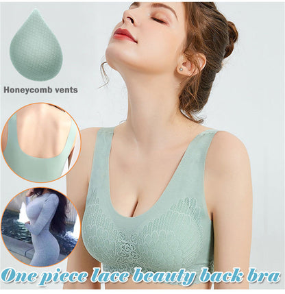 💖🔥【Plačilo ob dostavi】🔥【Komplet 3 kosov】Izvrsten čipkast brezšivni modrček iz ledene svile, brez kosti