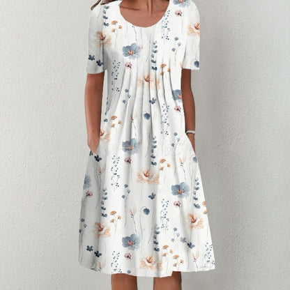 💗sukienka midi, eleganckie wyjścia, motywy botaniczne-3927153