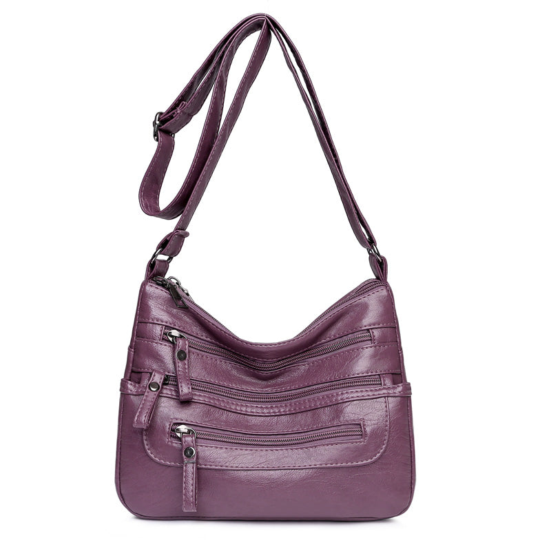 🔥【50% de descuento】Nuevo bolso bandolera de piel lavada de gran capacidad para mujer