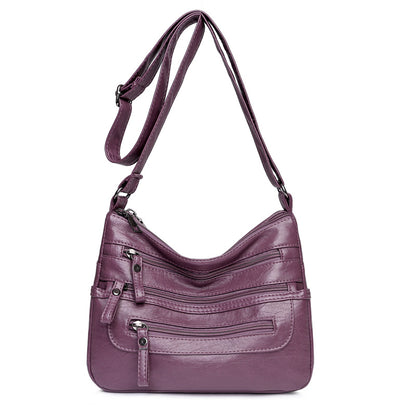 🔥【50% de descuento】Nuevo bolso bandolera de piel lavada de gran capacidad para mujer
