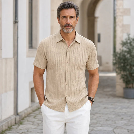 【S-3XL】🛒 Polo de verano para hombre con cuello jacquard, estilo clásico y versátil.