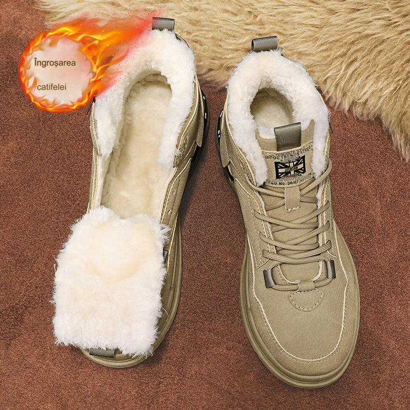 🔥【39-44】👟2024 nowe jesienne i zimowe pogrubione i aksamitne modne męskie buty na co dzień-3798771