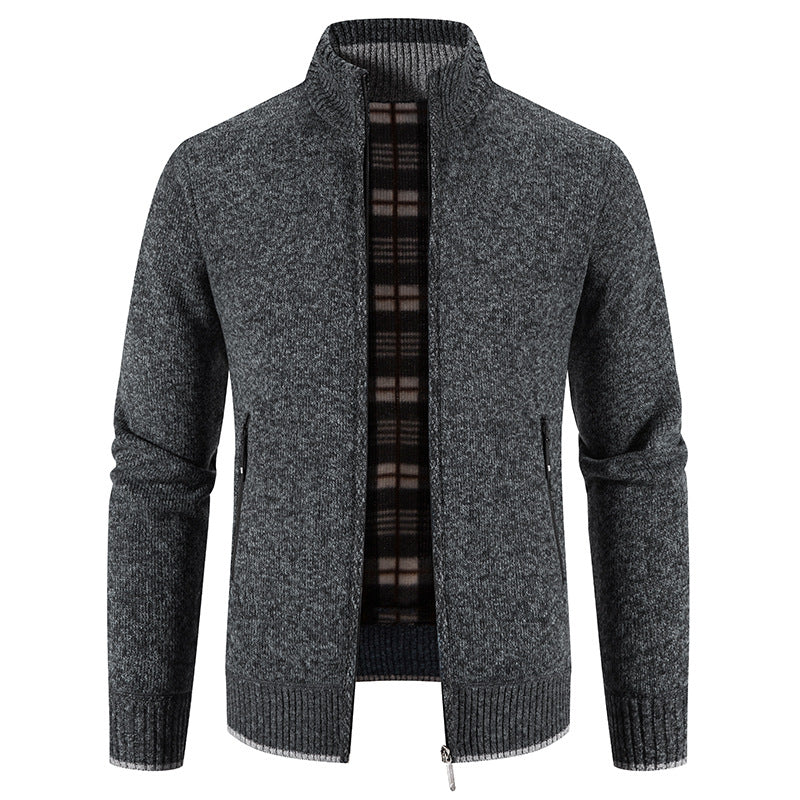 【M-3XL】Męski, swobodny, polarowy sweter rozpinany-3763443