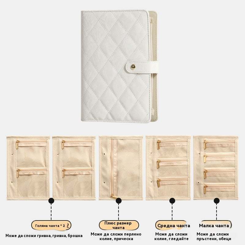 🔥 Гореща 50% отстъпка 🔥 Стилна преносима чантичка за бижута с кариран мотив