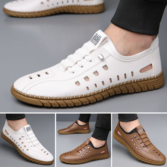 🌈🌴【Oferta ograniczona czasowo】【39-44】2025 letnie nowe modne męskie oddychające skórzane buty casualowe