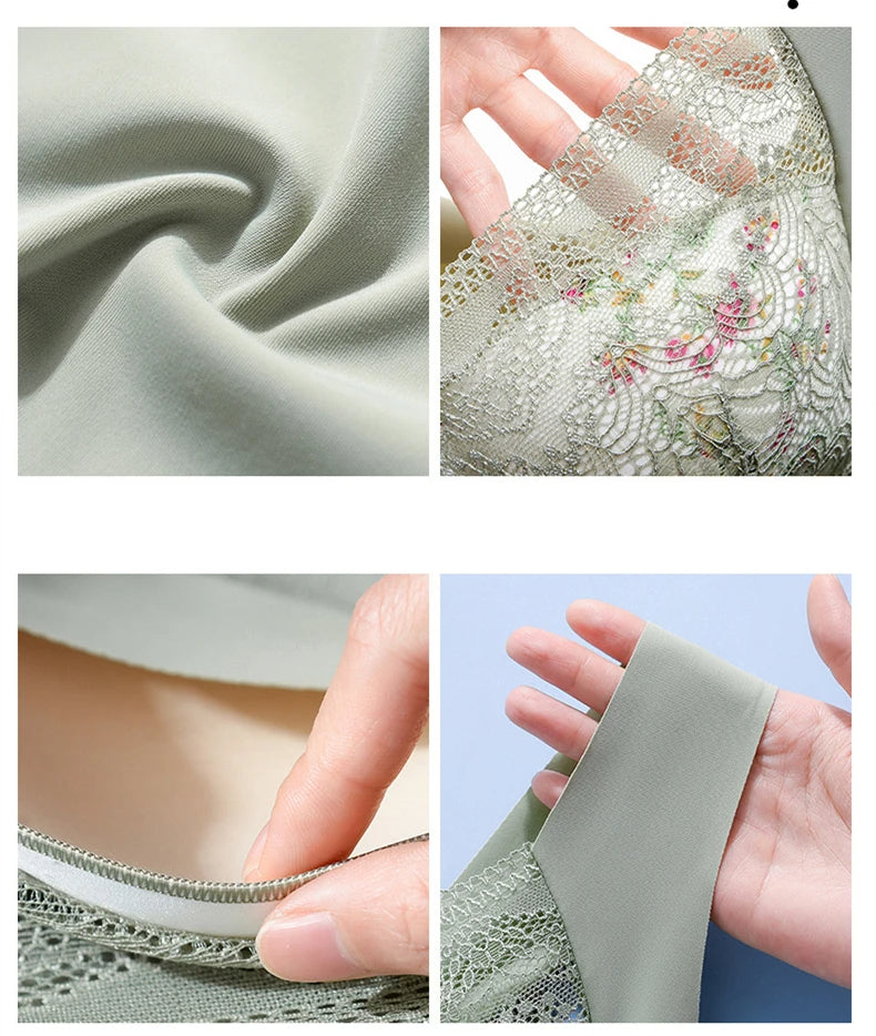 💕🎁 【40 kg-100 kg】Bezszwowy biustonosz z lodowego jedwabiu w dużym rozmiarze, oddychający i regulowany