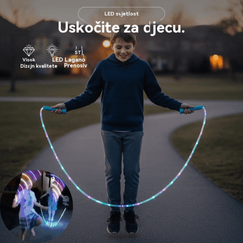 🏃【Kupite 1, dobijte 1 gratis】🌈 LED svjetleće uže za preskakanje za djecu