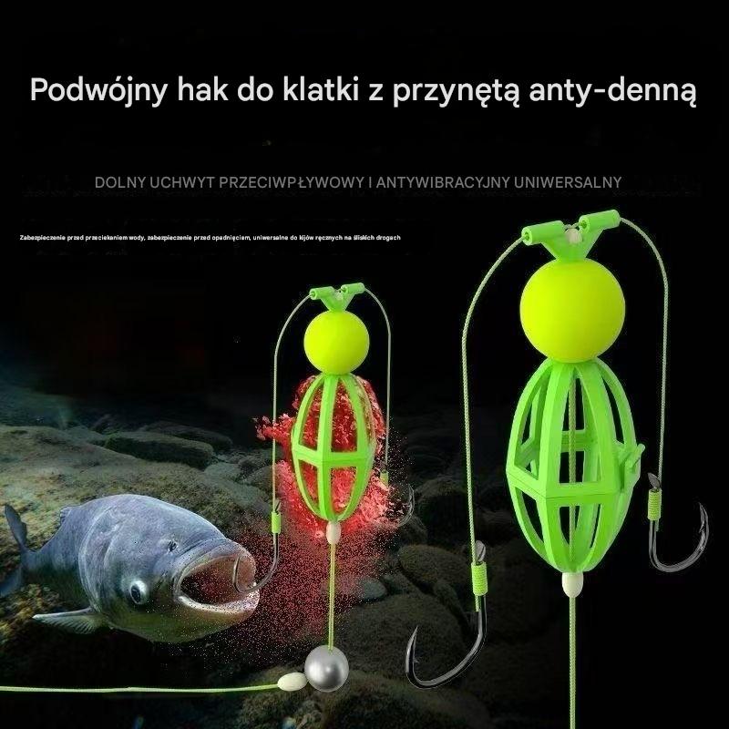 🔥【10 szt.】Klatka na przynętę z podwójnym haczykiem, specjalizująca się w łowieniu dużych ryb