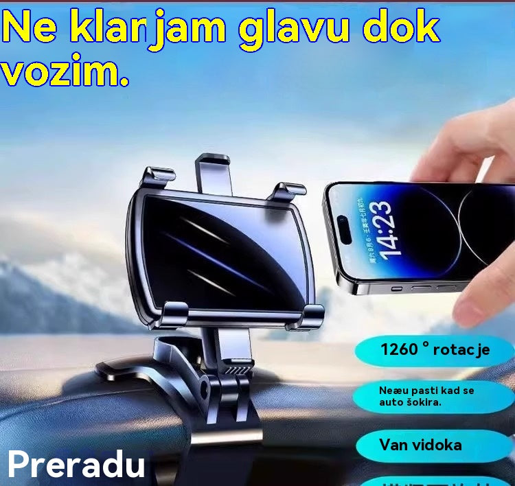 🚗50% popusta📱Držač za telefon u automobilu koji se okreće za 360°, višenamjenski, može se rotirati vodoravno i okomito.