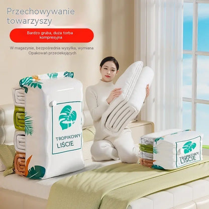 🧳【Zestaw 5 elementów】💨 Duży, kompresowalny worek próżniowy: nie wymaga pompki, szczelny i idealny do oszczędzania miejsca w walizkach i w domu ✈️