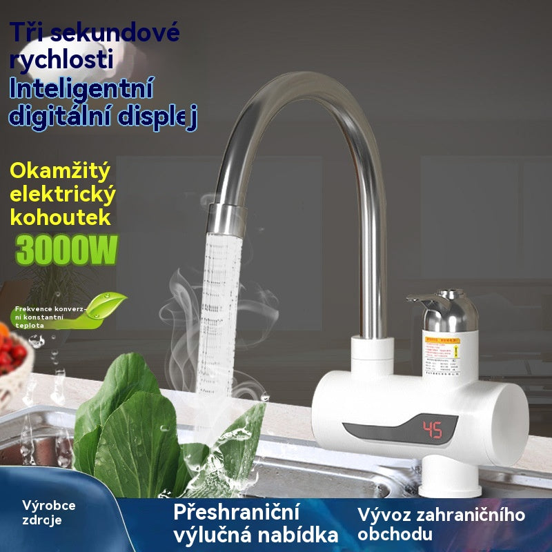 ⚡🚰Domácí kohoutek s okamžitým ohřevem teplé vody | Digitální displej teploty | K dispozici teplá i studená voda | Ohřeje se za 3 sekundy, není nutná žádná instalace