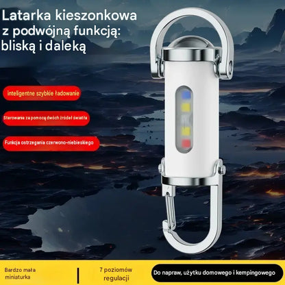 🔦【Kup 1, drugi gratis】 Supermocna mini latarka LED 6000 W | Wodoodporna | Wiele trybów pracy | Wytrzymały akumulator | Oferta 2 w cenie 1 🔥