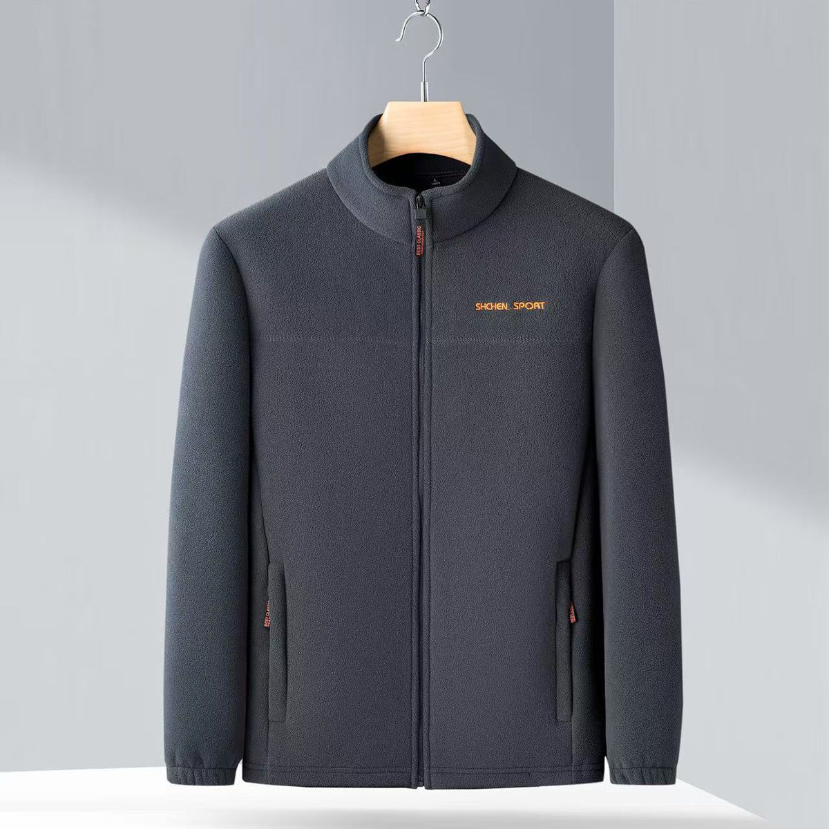 🧥🍂 Férfi őszi-téli polár kabát, fiatal és középkorú férfiaknak való magas gallérú polár kabát