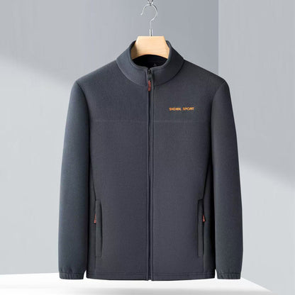 🧥🍂 Férfi őszi-téli polár kabát, fiatal és középkorú férfiaknak való magas gallérú polár kabát