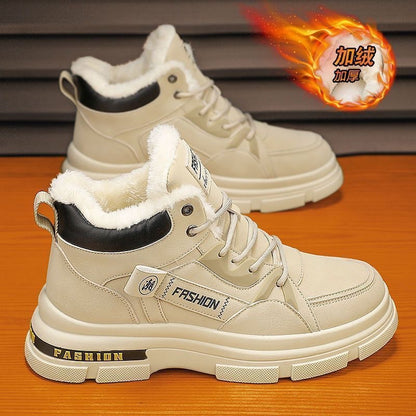 🔥🔥👞【39-44】2025 nowe wczesnowiosenne, odporne na zimno męskie, pogrubione, aksamitne, modne, ciepłe buty Martin