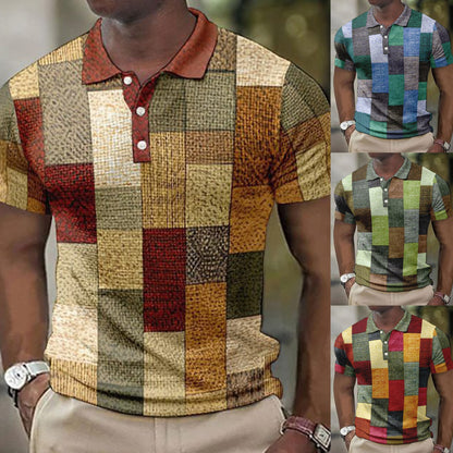 💥👕【Novo u vrućoj prodaji】【S-5XL】Muška ležerna polo majica s geometrijskim uzorkom 2026