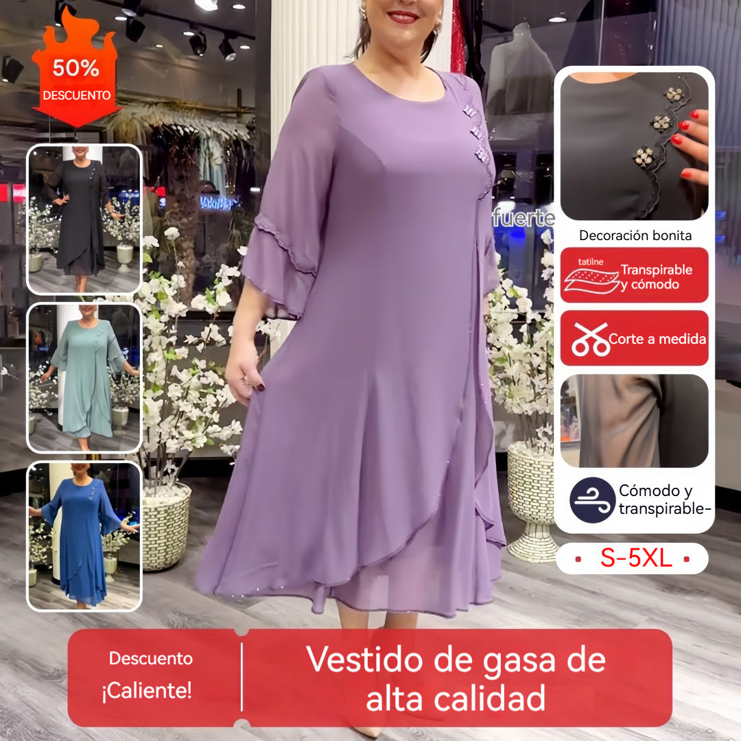 【S-5XL】❤️2026 Nuevos vestidos de gasa de alta calidad