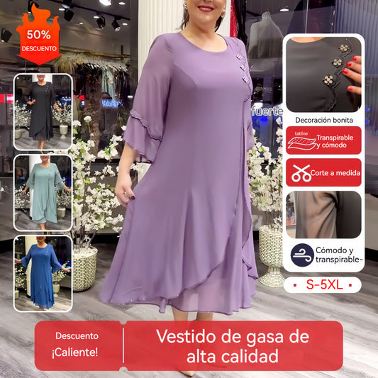 【S-5XL】❤️2026 Nuevos vestidos de gasa de alta calidad