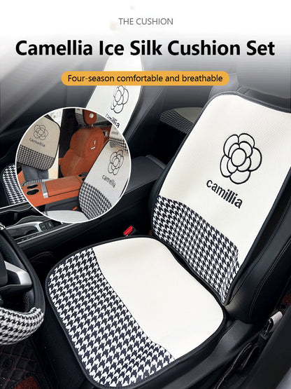 🚗🌸Oddychająca jedwabna poduszka samochodowa Camellia Ice Silk