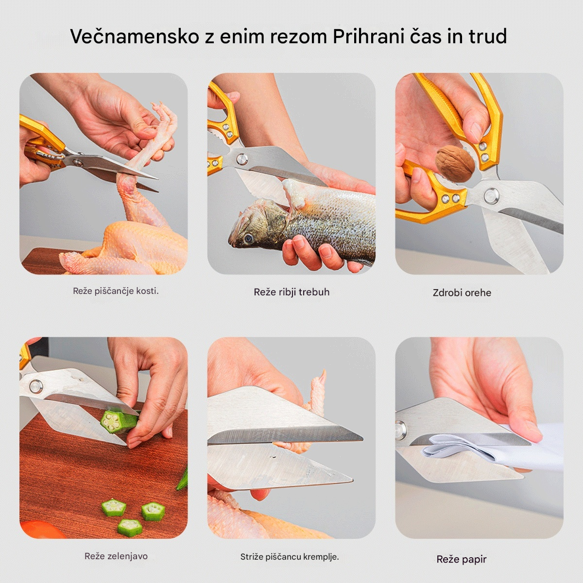 ✂🥩🔥Plačilo ob dostavi🔥 Večnamenske, trpežne in ostre kuhinjske škarje
