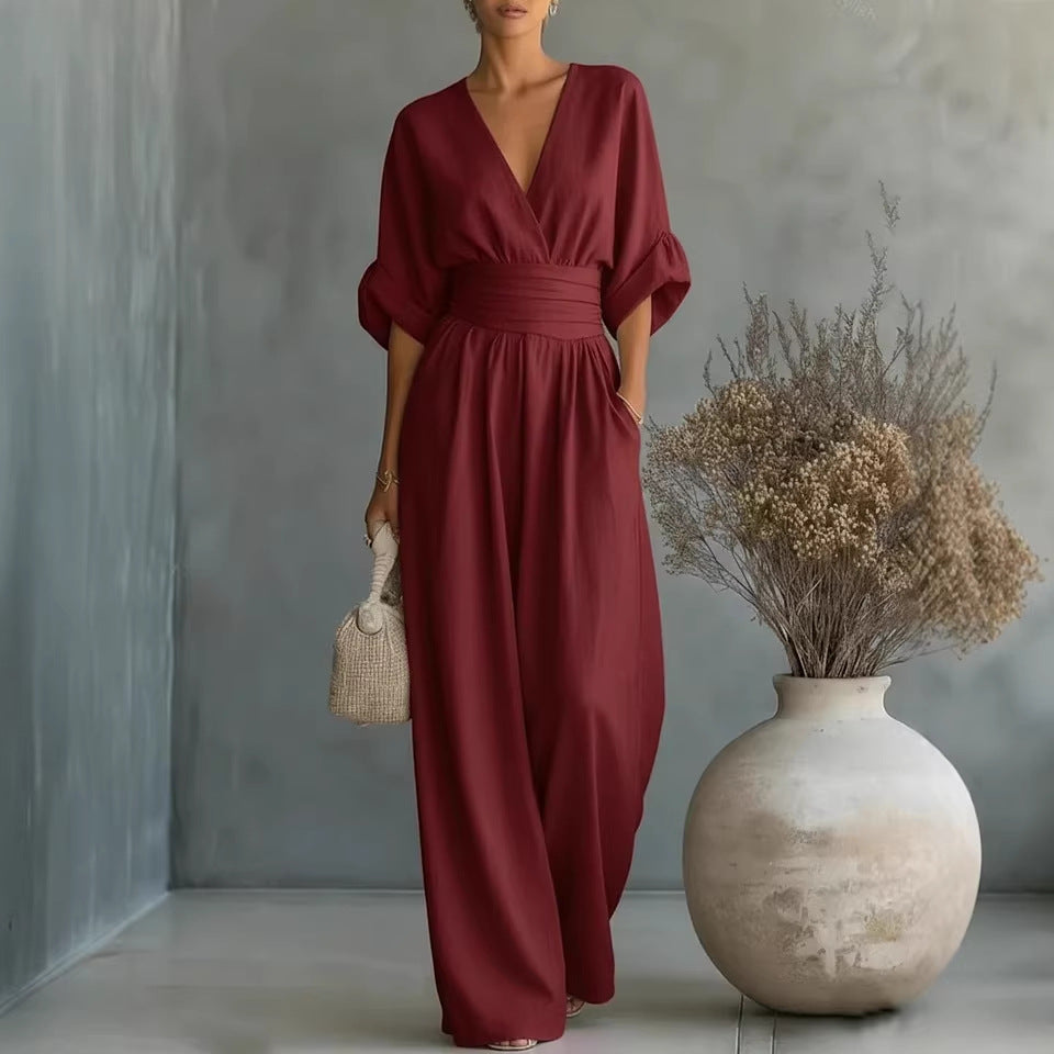 🌿【S-5XL】Mono elegante de tejido natural – realza la cintura y disimula imperfecciones.
