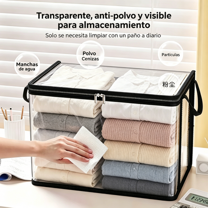🔥3 por 29 €📦 Cajas de almacenamiento transparentes multifuncionales | Ropa, libros y mantas claramente visibles🧺
