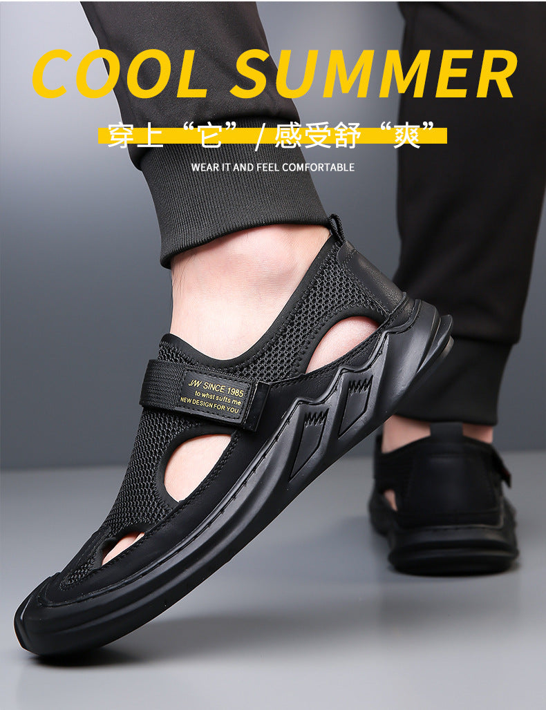 🔥【39-47】✨2025 nowe męskie letnie sandały casualowe oddychająca miękka siateczkowa podeszwa