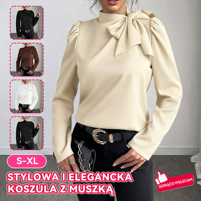 ✨🌷【Nowość 2026🔥】【S-XL】Modna i elegancka damska koszula z długim rękawem i muszką