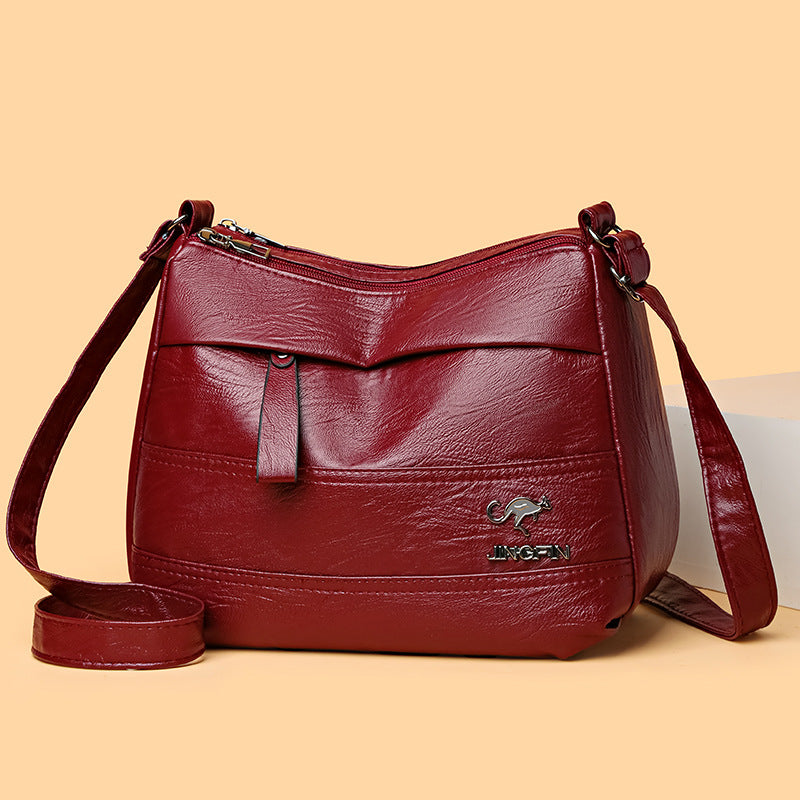 ✨️ 👜 Nowa kolekcja – miękka skórzana torba w stylu vintage, pojemna, wielowarstwowa, na ramię, modna i uniwersalna.-3830263