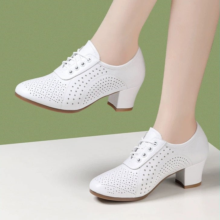 【35~40】2025 Jesień Nowe Damskie Skórzane Buty Taneczne Buty-3929953