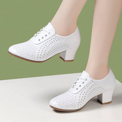 【35~40】2025 Jesień Nowe Damskie Skórzane Buty Taneczne Buty-3929953
