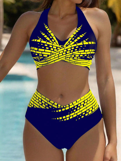 👙【Sleva 50 % 💥】【L–5XL】👉 Dvoudílné bikiny pro ženy ve větších velikostech ✅ Vysoký pas ✅ Vysoká elasticita