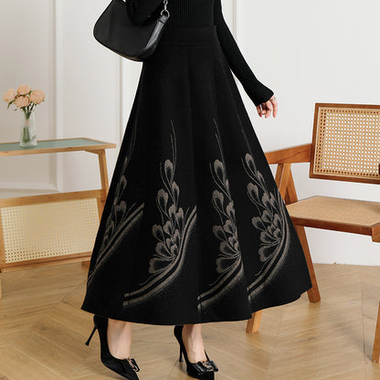 👗🎀【S-3XL】Nowa elegancka spódnica damska na jesień i zimę, gruba wełna, ciepła i wygodna
