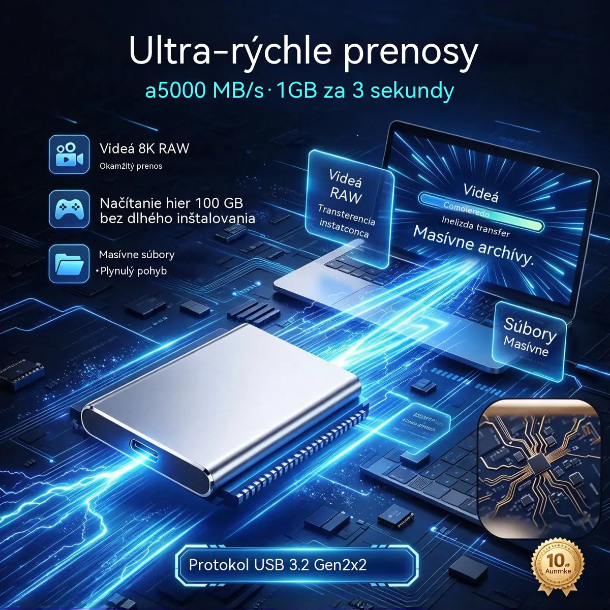 ⚡【32TB】💾 Ultratenký SSD disk novej generácie | Vysoká kapacita a rýchlosť | Prenosné úložisko 🚀